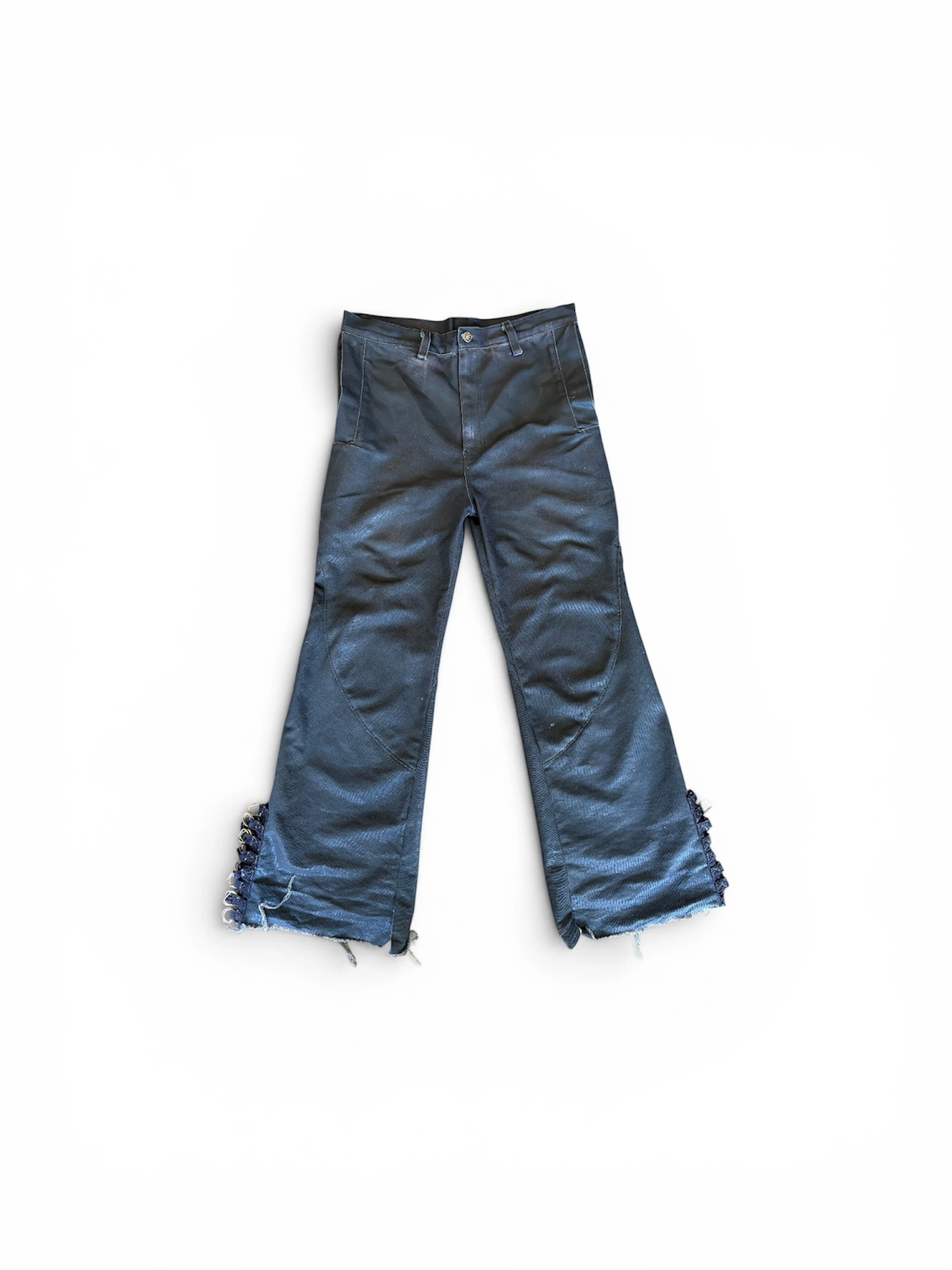 Bondage Denim Pants, front view.